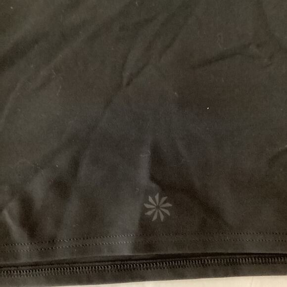 Athleta Long Line Sports Bra Padded Stretch Solid Black Small Pull On High Neck - Picture 5 of 7